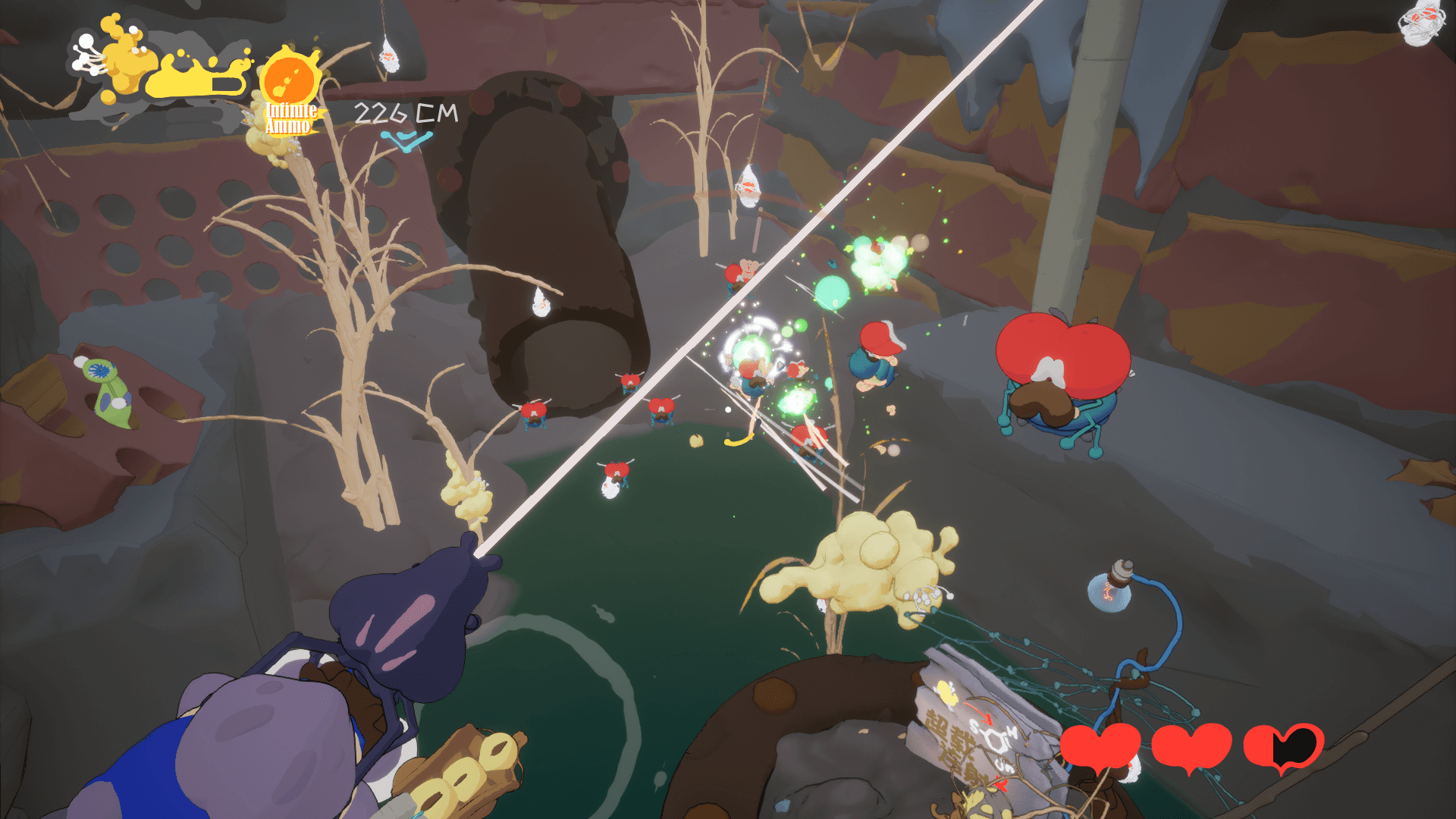 Swing Swamp gameplay screenshot showing spider movement mechanics